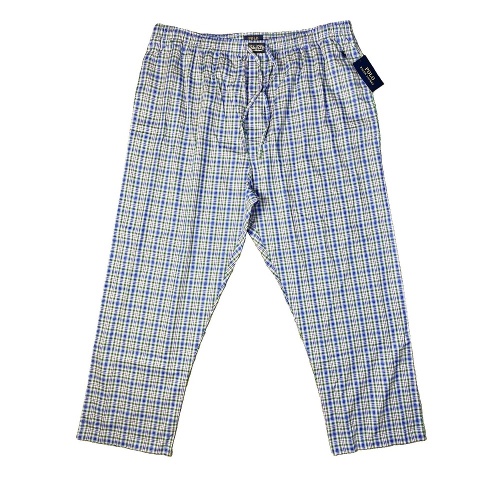 Polo Ralph Lauren Mens 2X Pajamas Lounge Pants Sleepwear 100% Cotton Plaid NWT